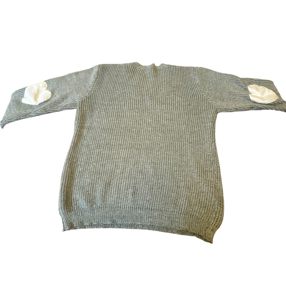 Gray‎ Sweater with Heart Elbow Patches - Picture 5 of 5